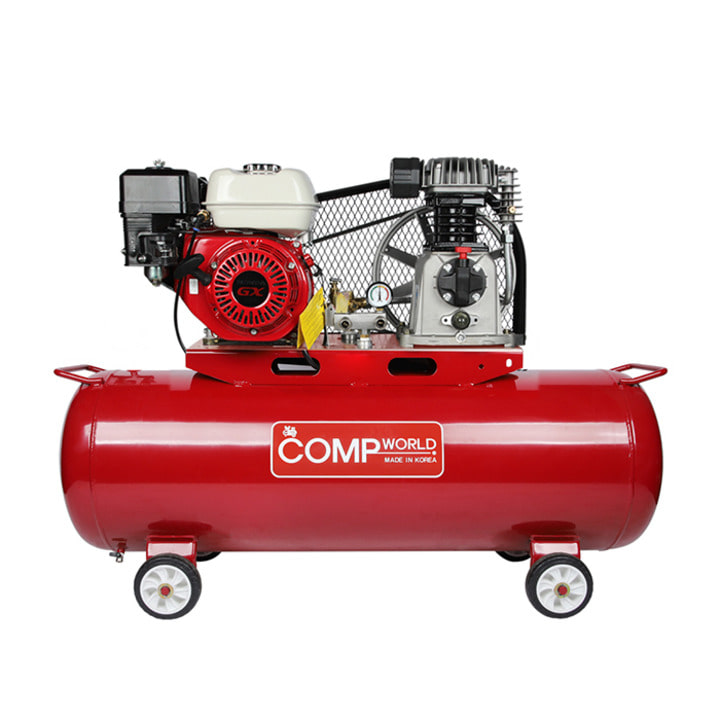 콤프월드 [CWFE113H 시리즈] 휘발유 콤프레샤 수동시동 엔진 혼다 5.5마력 펌프 3마력 탱크용량 120L,150L,200L 철탱크