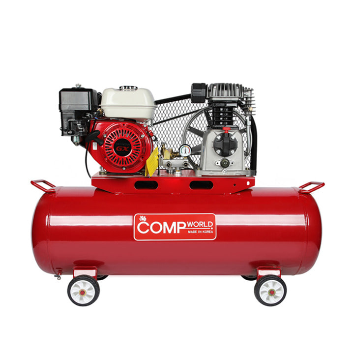 콤프월드 [CWFE113H 시리즈] 휘발유 콤프레샤 수동시동 엔진 혼다 5.5마력 펌프 3마력 탱크용량 120L,150L,200L 철탱크